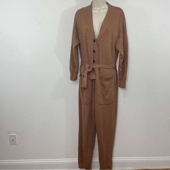 Alex Mill Womens Jumpsuit Medium V-Neck Knit Long Sleeve...